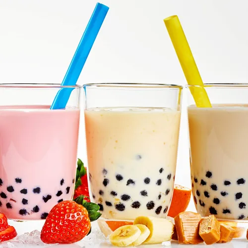 Miniatura 4 de Pajitas jumbo extra anchas para batidos, envueltas individualmente, paquete de 100 pajitas de batido sin BPA de 0.47 pulgadas, multicolor, grandes