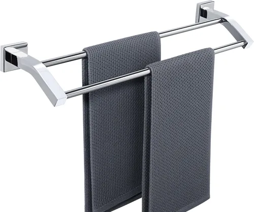 Miniatura 25 de Alise Toallero doble de baño, toallero para baño, lavabo de baño, acero inoxidable SUS304 de 24 pulgadas, soporte de pared, color negro mate