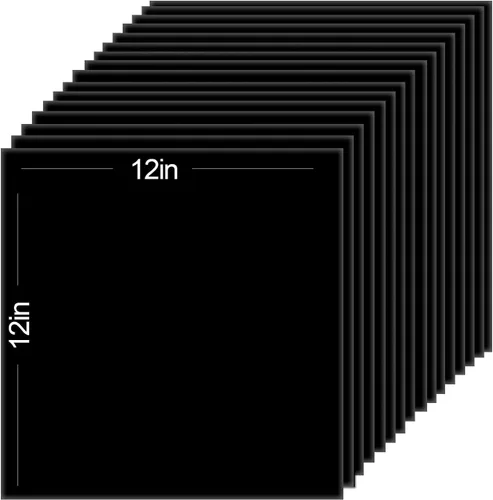 Miniatura 3 de 15 hojas de papel de cartulina negra, cartulina de 12 x 12 pulgadas para Cricut, papel de construcción grueso para hacer tarjetas, álbumes de Negro