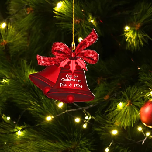 Miniatura 6 de Adorno de nuestra primera Navidad como el señor y la señora, adornos de primera Navidad para casados, regalos de boda para parejas, regalo
