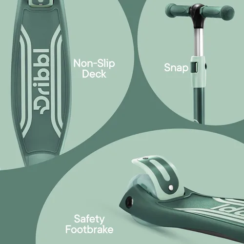 Miniatura 6 de Dribbl - Patineta de 3 ruedas para niños - Tecnología de inclinación para dirigir, manillar de altura ajustable, plataforma ancha antideslizante