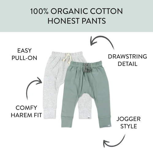 Miniatura 2 de HonestBaby Pantalones deportivos unisex para bebé multipaquete Honest Pants tipo jogger, 100% algodón orgánico para bebés, infantes y niños