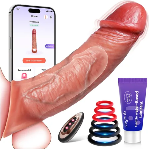 Miniatura 9 de Funda para Pene Vibrador de Funda para Polla - FYSHAVO 5 en 1 Juguetes Sexuales Masculinos Realistas para Adultos para Hombres Extensor de Pene