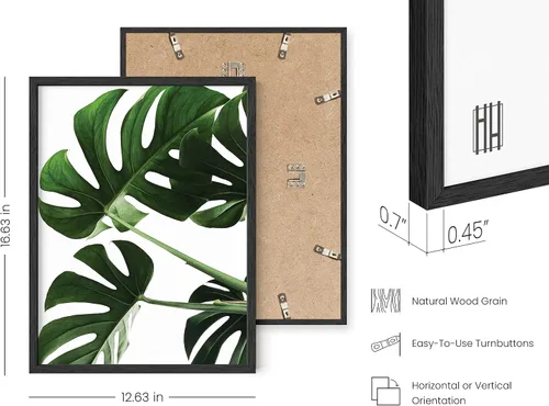 Miniatura 3 de HAUS AND HUES Pintura de hojas tropicales, impresión de hojas verdes, arte botánico moderno para pared y decoración de plantas, marco beige de 12 x