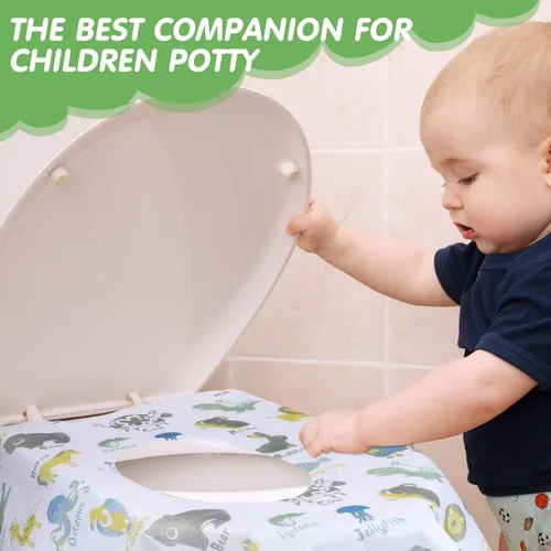 Miniatura 6 de Paquete de 50 fundas desechables para asiento de inodoro, extra grandes, envueltas individualmente para niños y adultos, fundas de asiento
