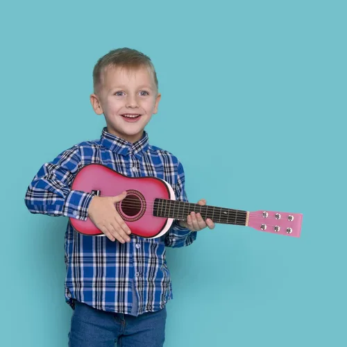 Miniatura 4 de Kisangel - Guitarra acústica de madera de tilo de 23.11 pulgadas, 6 cuerdas, para principiantes, para niños de 5 a 9 años, instrumento musical