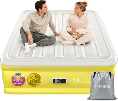 Miniatura 11 de VOSSER Colchón de Aire Twin XL con Bomba Incorporada Elevado, 80" de Largo, Colchón Inflable Mejorado de 18", Colchón Auto Inflable que se Infla
