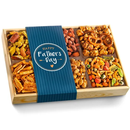 Caja de regalo de bandeja de refrigerios y frutos secos variados Crunch 'n Munch para el Día del Padre