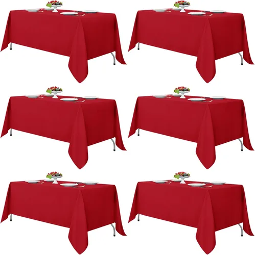 Miniatura 21 de Fitable - Paquete de 6 manteles redondos blancos - 120 pulgadas de diámetro - Manteles resistentes a las manchas y lavables, manteles de poliéster