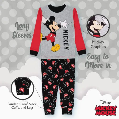 Miniatura 5 de Disney Conjunto de pijama unisex de algodón cómodo a juego de 6 piezas para niños, suave y lindo para niños