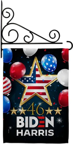 Biden Harris Flag Juego de 46 banderas de jardín, soporte de pared patriótico, voto, presidente demócrata, republicano, Tea Party, Estados Unidos,