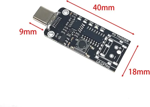 Miniatura 4 de 1 unids USB-C PD QC DC5V 9V 12V 15V 20V voltaje ajustable módulo de disparador de potencia 5A Tipo-C entrada macho