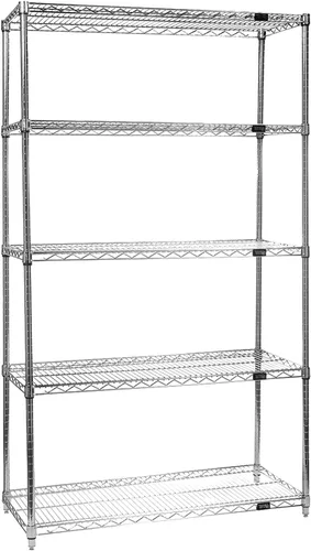 Miniatura 61 de Quantum Storage Systems kit para principiantes para unidad de librero de 4 niveles, de 54 pulgadas de alto, en alambre, con acabado en cromado