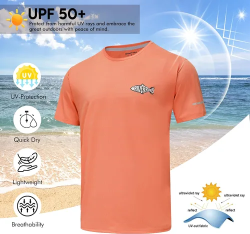 Miniatura 3 de Riverruns Camiseta de pesca UPF 50+, ligera, transpirable, de secado rápido, protección solar.