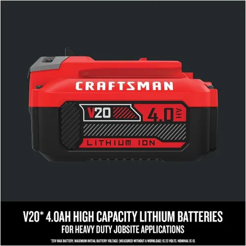Miniatura 4 de CRAFTSMAN V20 4Ah batería de iones de litio para herramientas eléctricas, paquete de 2 (CMCB204-2)