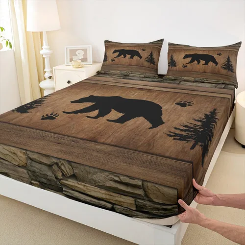 Miniatura 39 de Manfei Juego de sábana bajera de camuflaje de animales marinos, 2 piezas, diseño de camuflaje de tiburones y ballenas, con 1 funda de almohada