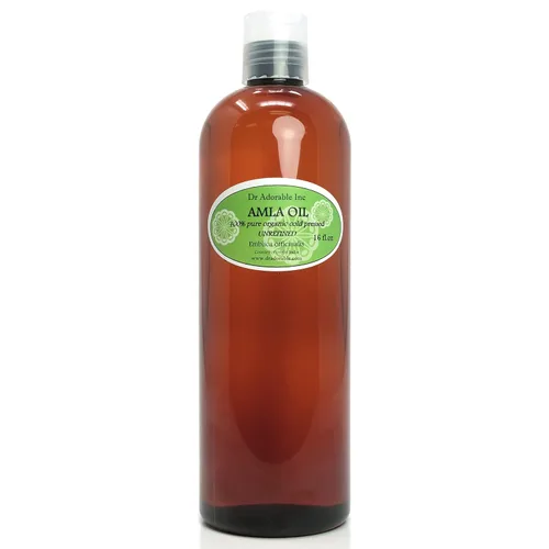 Dr Adorable - 16 oz - Aceite orgánico AMLA sin refinar - 100% puro prensado en frío extra virgen para un cabello sano y cuero cabelludo hidratado