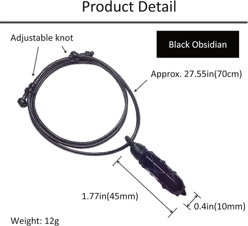 Miniatura 3 de EDEN'S CALL Hexagonal Crystal Point Pendant Necklace for Unisex Adjustable Dainty Natural Stone Pendulum Amulet for Good Luck