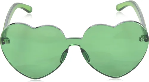 Miniatura 2 de Gafas de sol OLINOWL en forma de corazón de gran tamaño, sin montura, de una pieza, para mujer