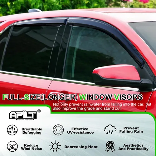 Miniatura 4 de Protectores de lluvia de montaje exterior, viseras de ventana para Chevrolet (Chevy) Equinox 2018-2024, deflectores de ventilación de viento
