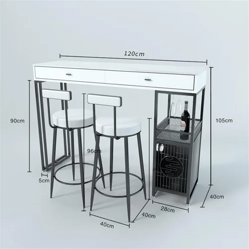 Miniatura 3 de Mesa de bar, mesa de consola, apartamento pequeño, hogar, barra de pared moderna, porche, sala de estar, armario de almacenamiento, mesa de comedor