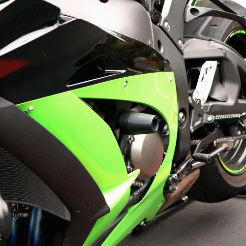 Miniatura 3 de Shogun Kawasaki ZX10 ZX10R ZX10RR 2016 2017 2018 2019 2020 2021 2022 2023 Negro Deslizadores de marco sin corte para modelos ABS y no ABS – 750-4959