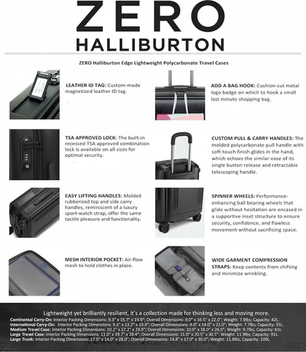 Miniatura 2 de ZERO Halliburton Estuche de viaje de policarbonato ligero Edge, Negro