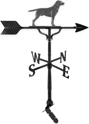 Miniatura 9 de Montague Metal Products Veleta de lujo de 32 pulgadas con adorno de Retriever negro satinado