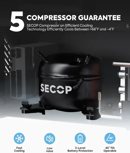 Miniatura 3 de ICECO APL55 Refrigerador portátil de dos zonas con control Bluetooth, refrigerador de 55 litros de 12v con compresor SECOP, DC 12/24V, CA 110-240V