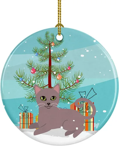 Miniatura 26 de Caroline's Treasures Árbol de Navidad de gato asiático, adorno de cerámica para colgar en el árbol de Navidad, decoración para el hogar, Navidad