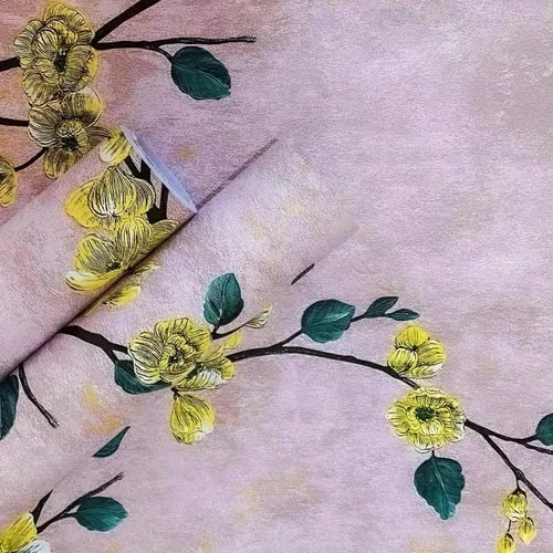 Miniatura 11 de Papel tapiz floral para despegar y pegar, 17.7 pulgadas x 9.8 pies, flor de ciruela verde, extraíble, autoadhesivo, papel de contacto decorativo