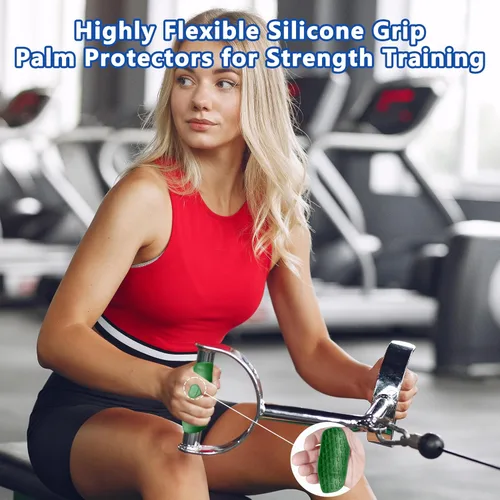 Miniatura 5 de Agarres de silicona para levantamiento de pesas, guantes de entrenamiento alternativos para hombres, agarre antideslizante para entrenamiento