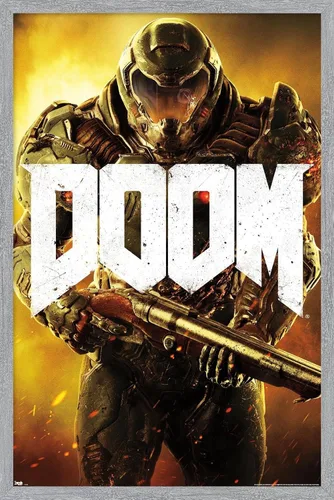 Miniatura 13 de Doom - Póster de pared marino, 22.4 pulgadas de largo x 14.7 pulgadas, versión enmarcada en madera de granero