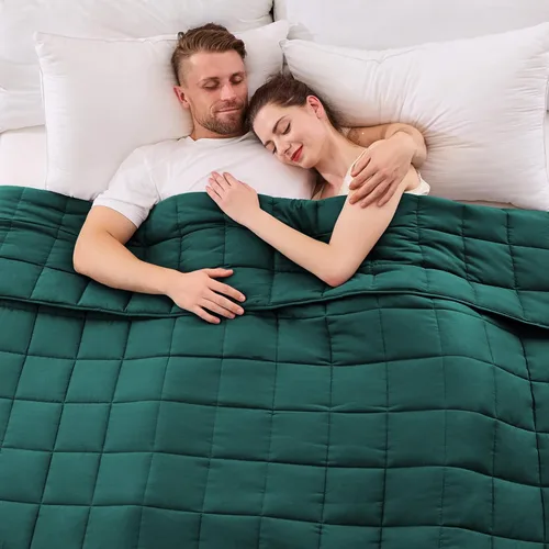Miniatura 24 de yescool - Manta con peso, 7 libras, fresca, transpirable, con cuentas de cristal prémium, lavable a máquina, para dormir, 60-90 libras, 41 x 60 Gris