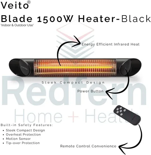 Miniatura 6 de Veito Blade Calentadores 1500W (Negro)