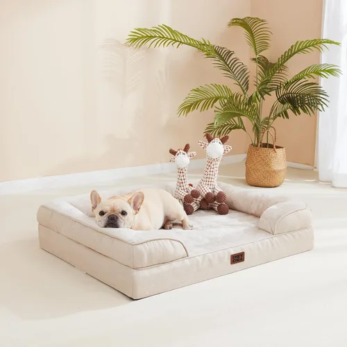 Miniatura 79 de EHEYCIGA – Cama ortopédica impermeable para perros pequeños, de espuma viscoelástica tipo caja de huevos, con bordes elevados y base antideslizante