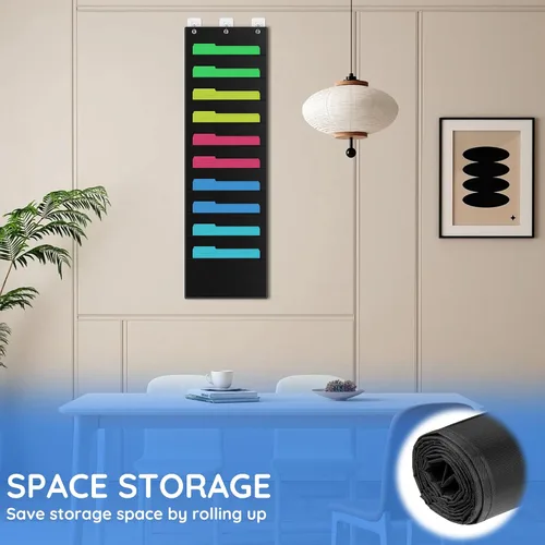 Miniatura 5 de ZKOO Organizador de archivos de pared colgante de 10 bolsillos para papel tamaño A4/documentos legales/tamaño carta, organizador de correo de pared