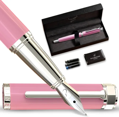 Miniatura 20 de Ellington Pens Juego de pluma estilográfica de lujo, punta fina y suave, incluye 3 cartuchos de tinta, convertidor de tinta recargable, caja de El
