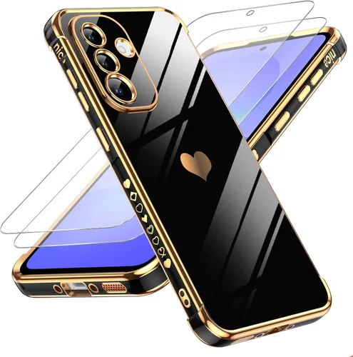Miniatura 73 de LeYi for Moto G 5G 2025 Case: with Tempered Glass Screen Protector [2 Pcs]+ Full Camera Lens Protection,Love Heart Plating Cute Luxury Soft TPU