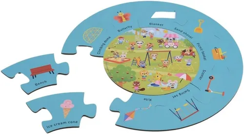 Miniatura 3 de MOLLYBEE KIDS Parque de rompecabezas de actividades Seek-and Find, 2 años, primer rompecabezas, 11 piezas, doble cara