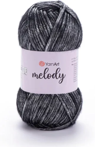 Miniatura 3 de 1 Ball YarnArt Melody, hilo de cadeneta, hilo brillante metálico brillante para tejer, ganchillo, bordado, 3.5 onzas, 754.6 ft (251 yardas), 70%