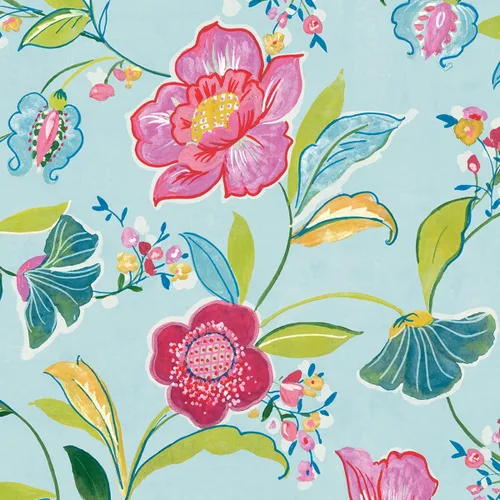 Miniatura 9 de NextWall Papel tapiz autoadhesivo con diseño floral (magenta y blanquecino)