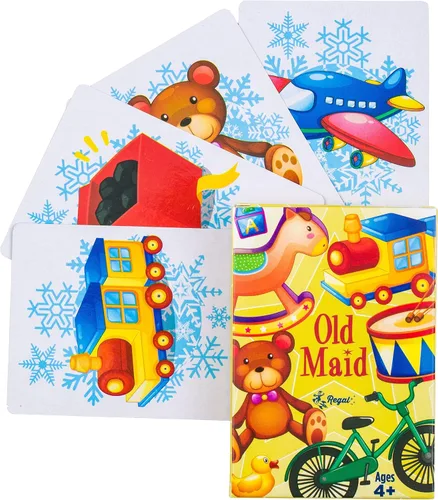 Miniatura 5 de Regal Games Juegos de cartas para niños – Go Fish, Crazy 8's, Old Maid, Slap Jack, Monster Memory Match, Snowball Fight – Temática festiva