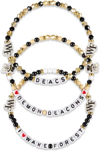 Miniatura 92 de FOCO NCAA unisex-adulto Paquete de 3 Pulseras de la Amistad con Cuentas con Logotipo de Equipo Universitario de la NCAA Oficialmente Licenciadas