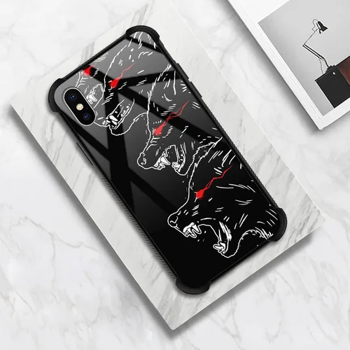 Miniatura 6 de Funda compatible con iPhone Xs, diseño de plexiglás X para niños y hombres, diseño de lobo malo, a prueba de golpes, antiarañazos, para iPhone X/Xs