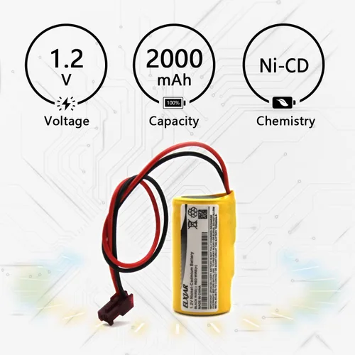 Miniatura 3 de Paquete de 5 baterías de repuesto de Ni-CD de 1.2 V 2000 mAh para Lithonia ELB0320 ELB1P201N2 ELB1P2901N ELB1210N Señal de salida Luz de emergencia