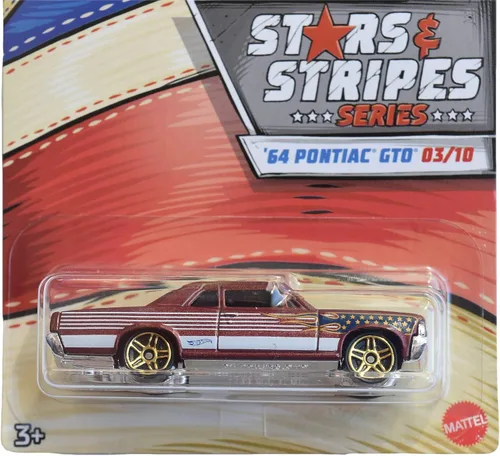 Miniatura 2 de Hot Wheels Stars & Stripes Series '64 Pontiac GTO 3/10, rojo