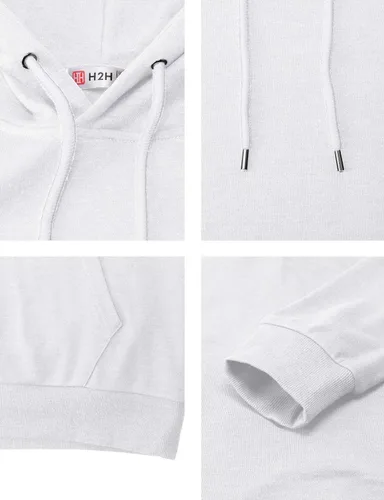 Miniatura 5 de H2H - Sudadera casual para hombres ajustada de manga larga con capucha diseño básico y ligera