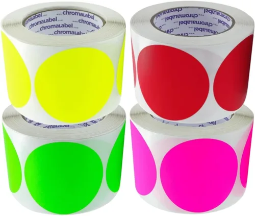 Miniatura 9 de ChromaLabel Etiquetas adhesivas circulares de 3 pulgadas, etiquetas adhesivas redondas de alta visibilidad, puntos adhesivos extraíbles, 500
