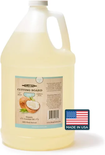 CLARK'S Tabla de cortar aceite de coco de 1 galón, fabricada con aceite de coco fraccionado para encimeras de cocina, bloques de carnicero, cuencos